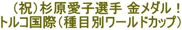 　（祝）杉原愛子選手 金メダル！ トルコ国際（種目別ワールドカップ） 